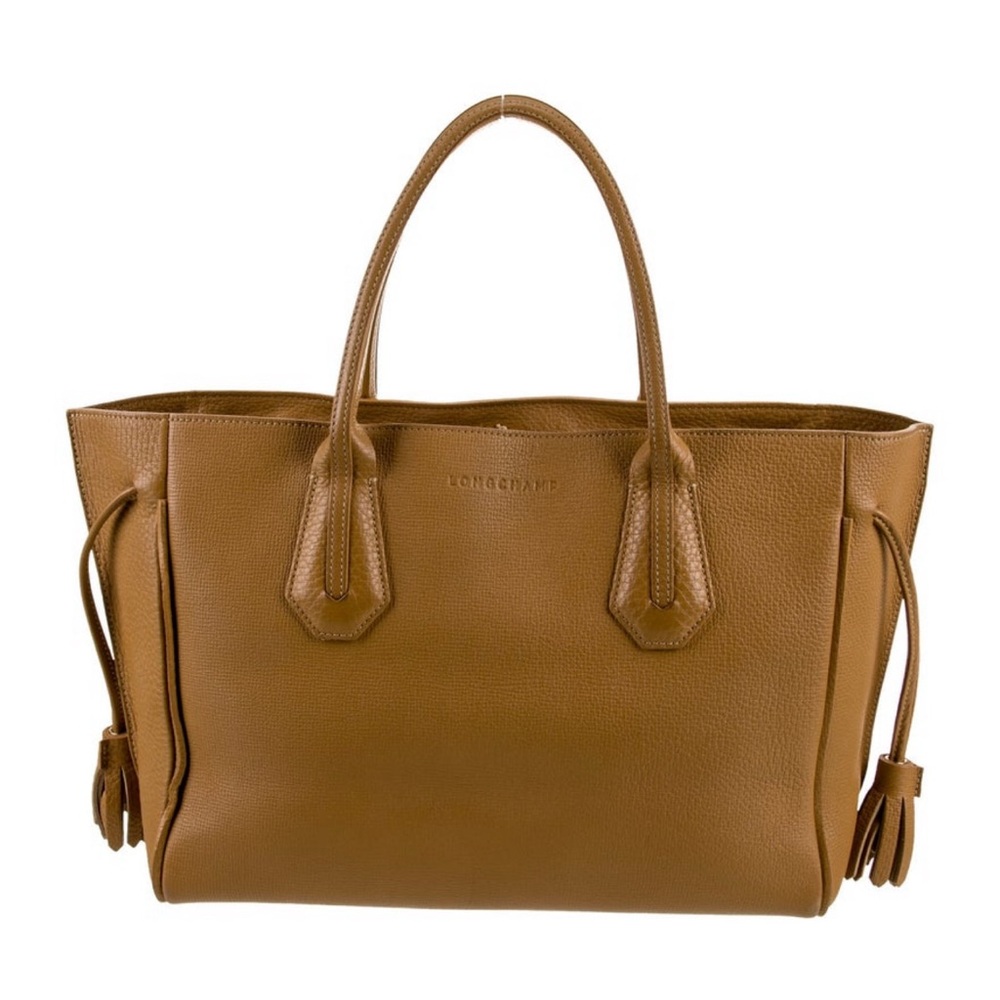 Longchamp Penelope Leather Tote Bag – Tan Camel – Medium